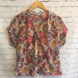Pleione floral blouse. Gorgeous silky top.